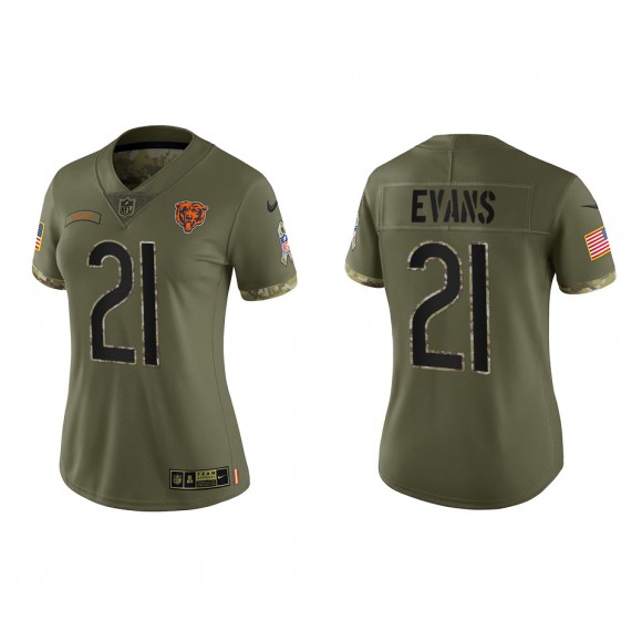 Darrynton Evans Women's Chicago Bears Olive 2022 Salute To Service Limited Jersey