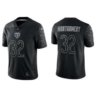 David Montgomery Chicago Bears Black Reflective Limited Jersey
