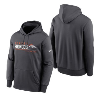 Men's Denver Broncos Anthracite Prime Logo Name Split Pullover Hoodie
