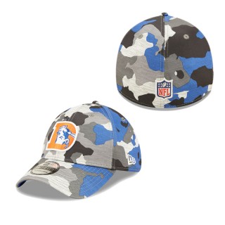 Men's Denver Broncos Camo 2022 NFL Training Camp Official Historic Logo 39THIRTY Flex Hat