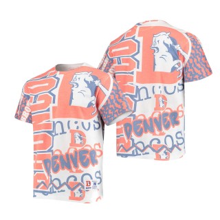 Men's Denver Broncos Mitchell & Ness White Jumbotron 2.0 Sublimated T-Shirt