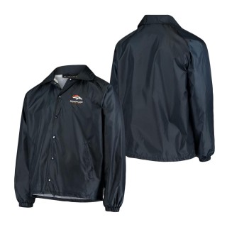Denver Broncos Navy Coaches Classic Raglan Full-Snap Windbreaker Jacket