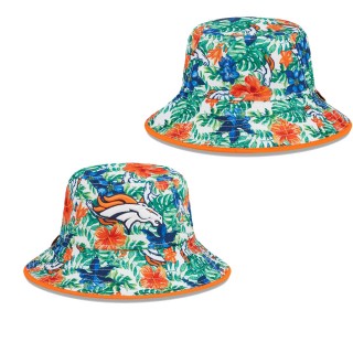 Denver Broncos White Botanical Bucket Hat