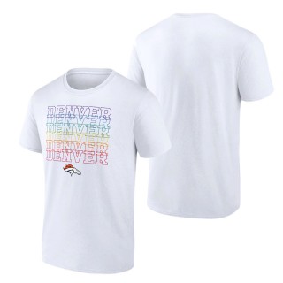 Men's Denver Broncos Fanatics Branded White City Pride Logo T-Shirt