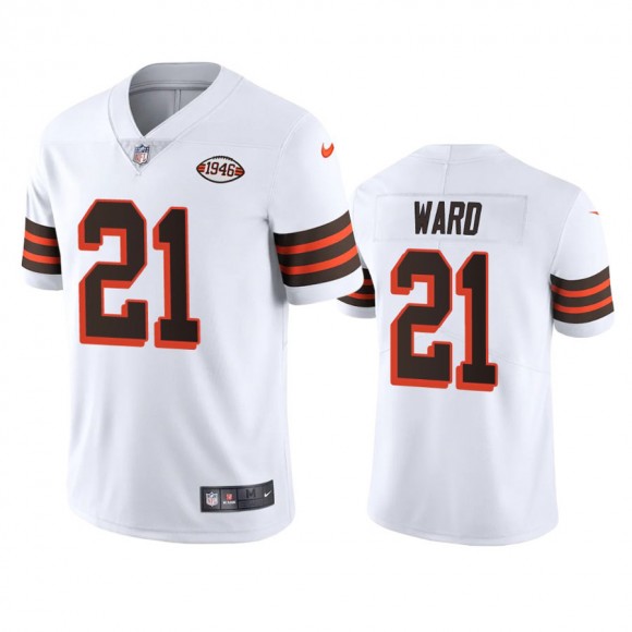 Cleveland Browns Denzel Ward White 1946 Collection Alternate Vapor Limited Jersey - Men's