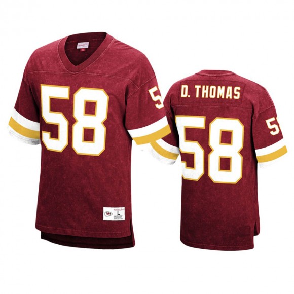 Kansas City Chiefs Derrick Thomas Red Acid Wash Jersey