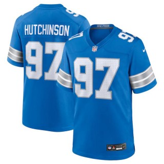 Detroit Lions Aidan Hutchinson Blue Game Jersey