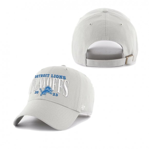Detroit Lions Gray 2023 NFL Playoffs Clean Up Adjustable Hat
