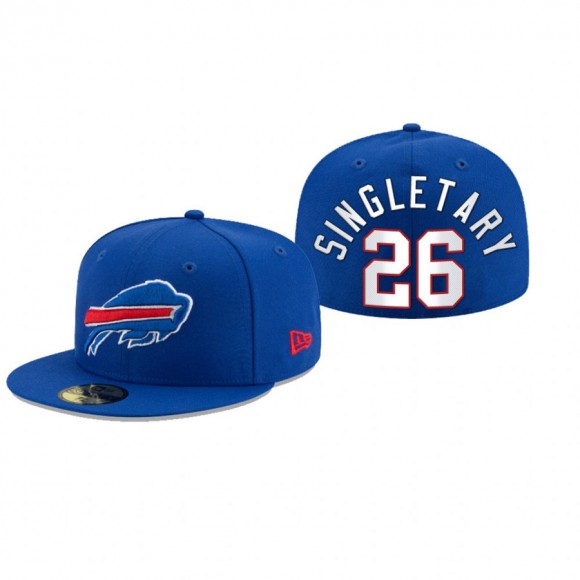 Buffalo Bills Devin Singletary Royal Omaha 59FIFTY Fitted Hat