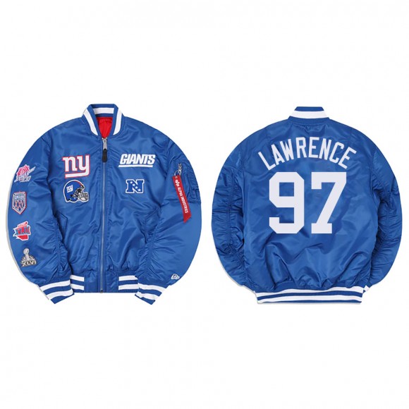 Dexter Lawrence Alpha Industries X New York Giants MA-1 Bomber Royal Jacket