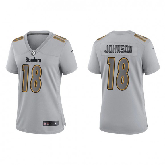 Diontae Johnson Women's Pittsburgh Steelers Gray Atmosphere Fashion Game Jersey