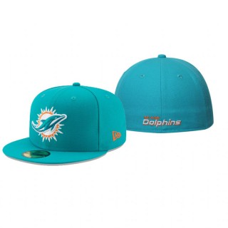 Miami Dolphins Aqua Omaha 59FIFTY Fitted Hat