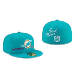 Miami Dolphins Aqua World Champions 59FIFTY Fitted Hat