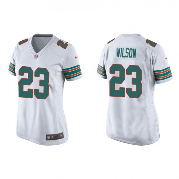 Women's Miami Dolphins Jeff Wilson White Throwback Game Jersey