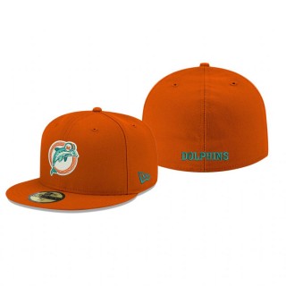 Miami Dolphins Orange Omaha Throwback 59FIFTY Fitted Hat