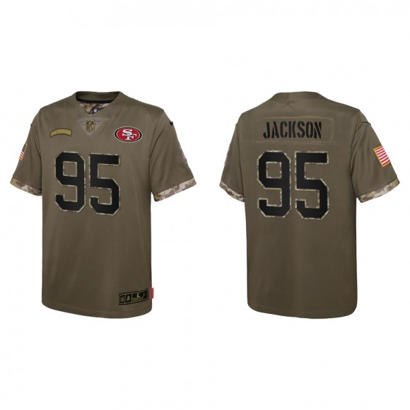 Drake Jackson Youth San Francisco 49ers Olive 2022 Salute To Service Limited Jersey