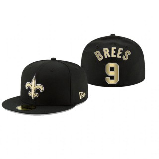 New Orleans Saints Drew Brees Black Omaha 59FIFTY Fitted Hat