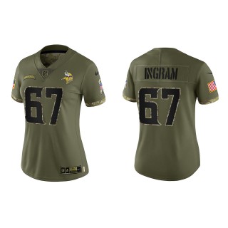 Ed Ingram Women's Minnesota Vikings Olive 2022 Salute To Service Limited Jersey