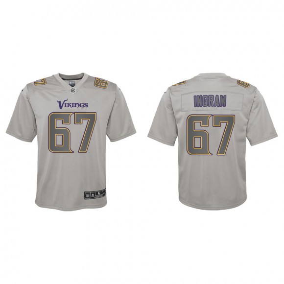 Ed Ingram Youth Minnesota Vikings Gray Atmosphere Game Jersey