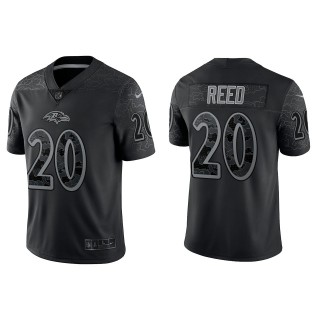 Ed Reed Baltimore Ravens Black Reflective Limited Jersey