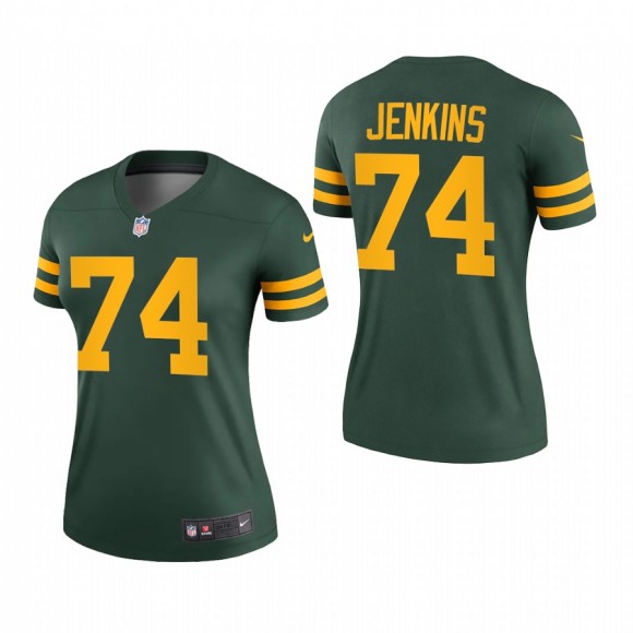 Women Elgton Jenkins Jersey Packers Throwback Green Legend