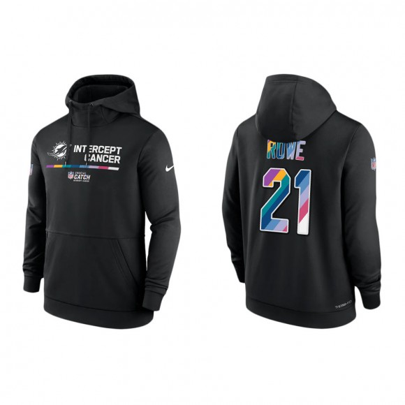 Eric Rowe Miami Dolphins Black 2022 NFL Crucial Catch Therma Performance Pullover Hoodie