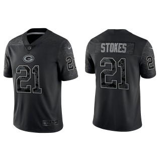 Eric Stokes Green Bay Packers Black Reflective Limited Jersey