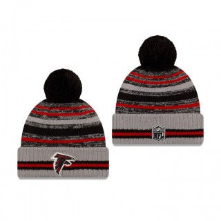 Atlanta Falcons Gray 2021 NFL Sideline Sport Pom Cuffed Knit Hat