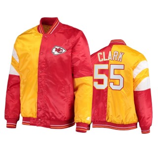 Chiefs Frank Clark Red Yellow Split Jacket