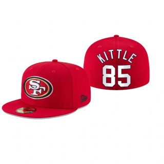 San Francisco 49ers George Kittle Scarlet Omaha 59FIFTY Fitted Hat