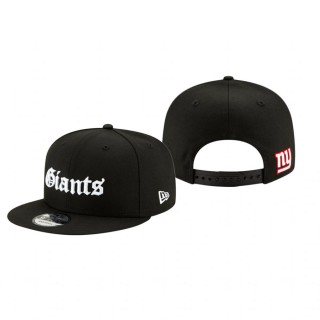 New York Giants Black Gothic Script 9FIFTY Adjustable Snapback Hat