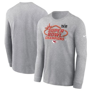 Chiefs Gray Super Bowl LVIII Champions Locker Room Trophy Long Sleeve T-Shirt