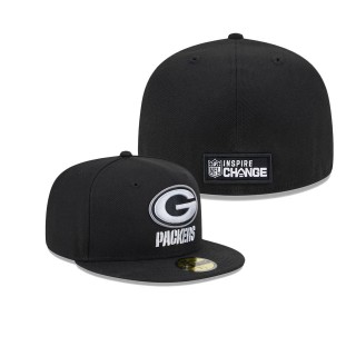 Green Bay Packers Black 2023 Inspire Change 59FIFTY Fitted Hat