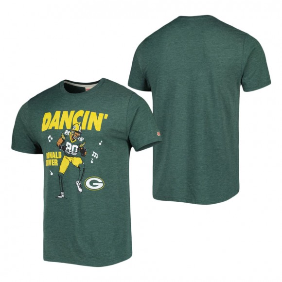 Men's Green Bay Packers Donald Driver Homage Heathered Green Caricature Retired Player Tri-Blend T-Shirt