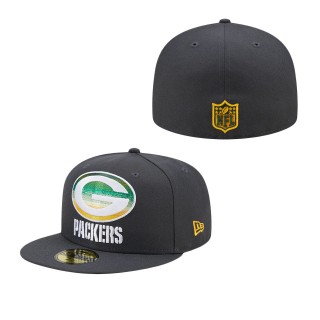 Men's Green Bay Packers Graphite Color Dim 59FIFTY Fitted Hat