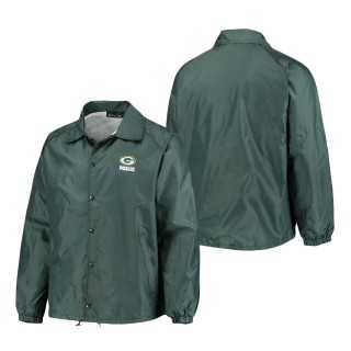 Green Bay Packers Green Coaches Classic Raglan Full-Snap Windbreaker Jacket