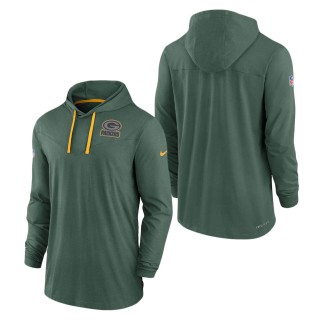 Men's Green Bay Packers Green Sideline Pop Performance Pullover Long Sleeve Hoodie T-Shirt
