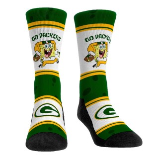 Green Bay Packers NFL x Nickelodeon Spongebob Squarepants Team Up Crew Socks