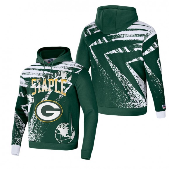Men's Green Bay Packers NFL x Staple Hunter Green All Over Print Pullover Hoodie