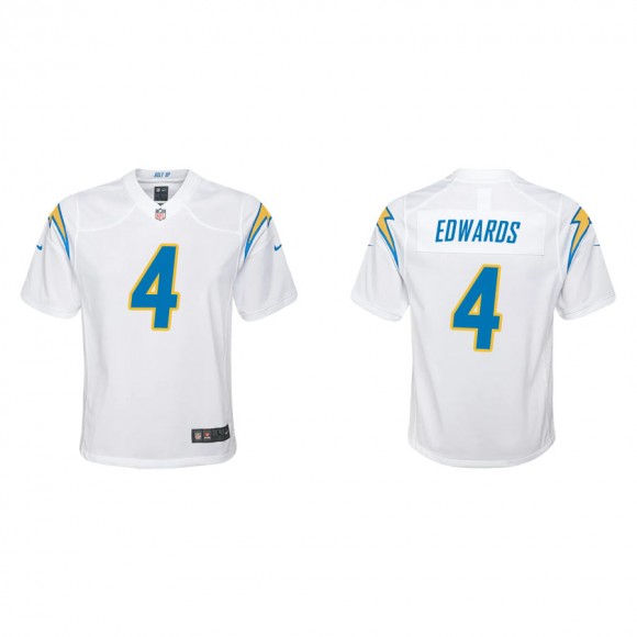 Youth Gus Edwards Chargers White Game Jersey