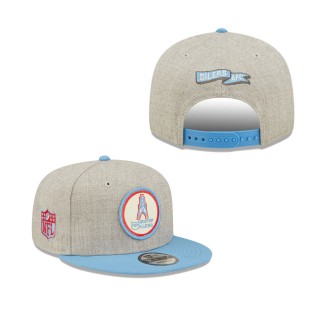 Men's Houston Oilers Gray Light Blue 2022 Sideline 9FIFTY Historic Snapback Hat