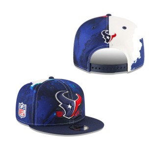 Men's Houston Texans Navy 2022 Sideline 9FIFTY Ink Dye Snapback Hat