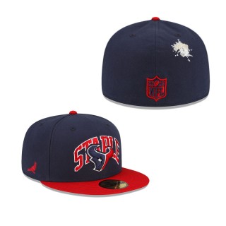 Men's Houston Texans Navy Red NFL x Staple Collection 59FIFTY Fitted Hat
