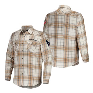 Houston Texans NFL x Darius Rucker Collection Tan Flannel Long Sleeve Button-Up Shirt