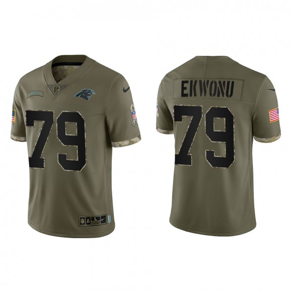 Ikem Ekwonu Carolina Panthers Olive 2022 Salute To Service Limited Jersey