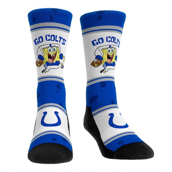 Indianapolis Colts NFL x Nickelodeon Spongebob Squarepants Team Up Crew Socks