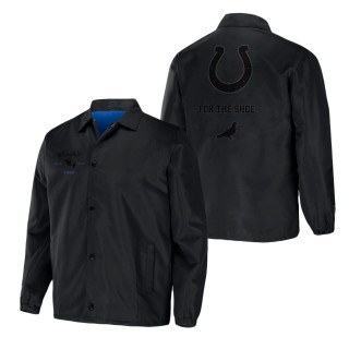 Men's Indianapolis Colts NFL x Staple Black Coaches Full-Snap Jacket