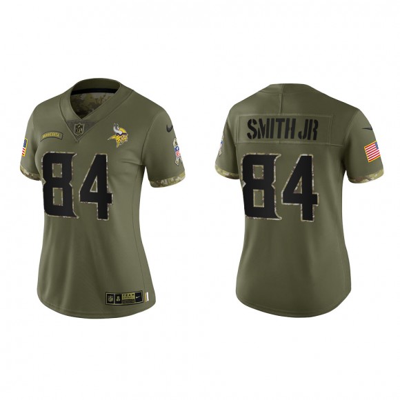 Irv Smith Jr. Women's Minnesota Vikings Olive 2022 Salute To Service Limited Jersey