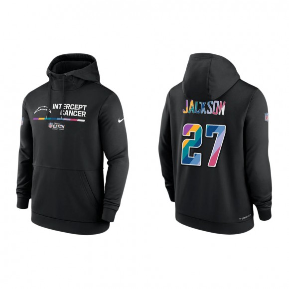 J.C. Jackson Los Angeles Chargers Black 2022 NFL Crucial Catch Therma Performance Pullover Hoodie