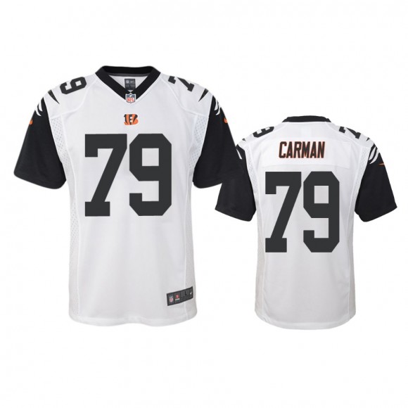 Cincinnati Bengals Jackson Carman White Color Rush Game Jersey